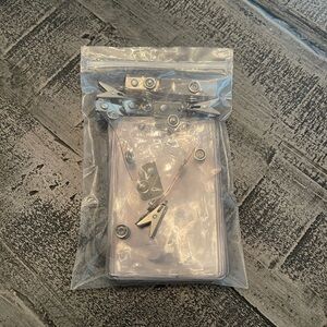 10 Pk ID Badge plastic holder with Silver Metal Clips